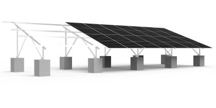 TonKor Ground Mount Carbon Steel Dual Pile Concrete Foundation